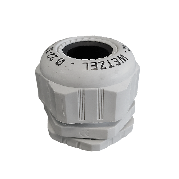 Conector Prensa Cabo Termoplástico Heavy Duty Curto Cinza 3/4" D Cabo 13-18 C/ R Bsp C/ Contrapor PC HD BSP C+P-15 CZ Wetzel