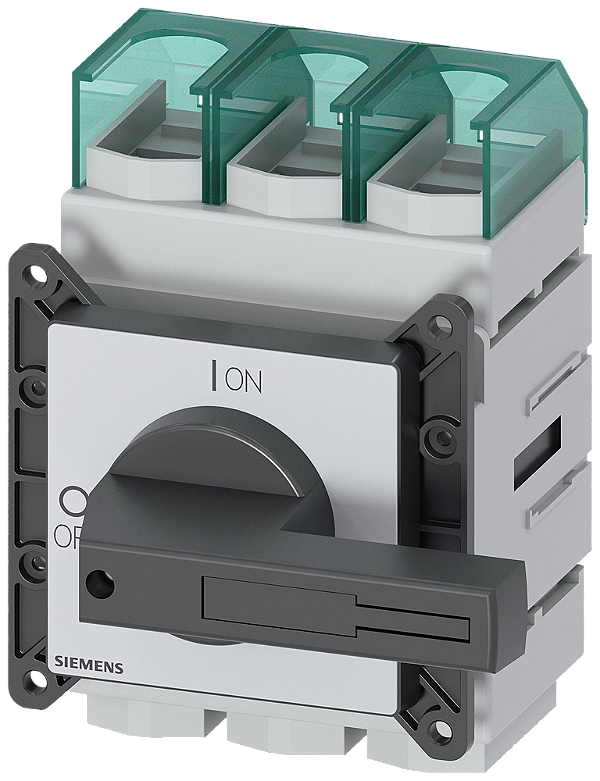 Sentron Seccionador De Corte Em Carga 3LD Interruptor Principal De 3 Polos Iu 160 A Potência De Operação/ A CA-23 A A 400V 75 Kw Fixação Dianteira Acionamento De Manípulo Preto Fixação De 4 Furos Para O Manípulo 3LD2305-0TK11 Siemens