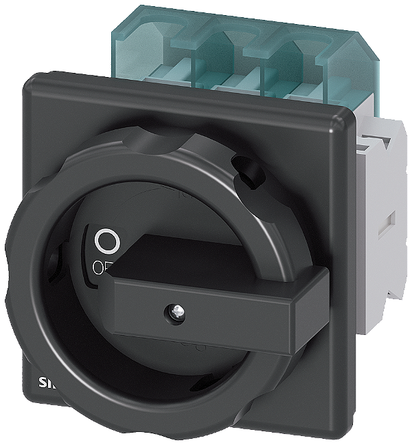 Sentron Seccionador De Corte Em Carga 3LD Interruptor Principal De 3 Polos Iu 63 A Potência De Operação/ A CA-23 A A 400V 22 Kw Fixação Dianteira 1NF 1NA Acionamento Rotativo Preto 4 Furos Fixação Para Manípulo 3LD2504-1TP51 Siemens