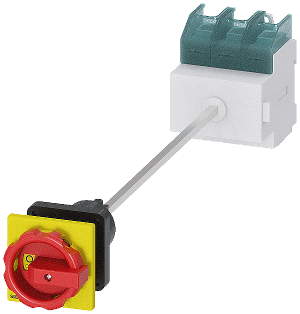 Sentron Seccionador De Corte Em Carga 3LD Chave De Parada De Emergência 3 Polos Iu 100 A Potência De Operação/A CA-23 A A 400V 37 Kw Fixação No Piso Com Acoplamento Da Porta Acionamento Rotativo Vermelho/Amarelo Fixação Central 3LD2744-0TK53 Siemens