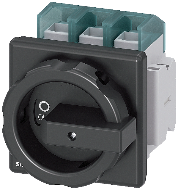 Sentron Seccionador De Corte Em Carga 3LD Interruptor Principal De 3 Polos Iu 125 A Potência De Operação/ A CA-23 A A 400V 45 Kw Fixação Dianteira 1NF 1NA Acionamento Rotativo Preto 4 Furos Fixação Para Manípulo 3LD2804-1TP51 Siemens
