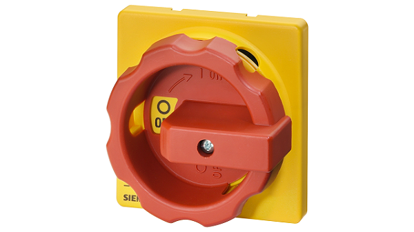 Acionamento Rotativo Manípulo De Acionamento Vermelho/Amarelo Para Quatro Furos Fixação Frontal Para 25A E 32A Acessórios Para Chave Principal E De Parada De Emergência 3LD2 Interruptores Principais E De Desligamento De Emergência 3LD9224-3B Siemens