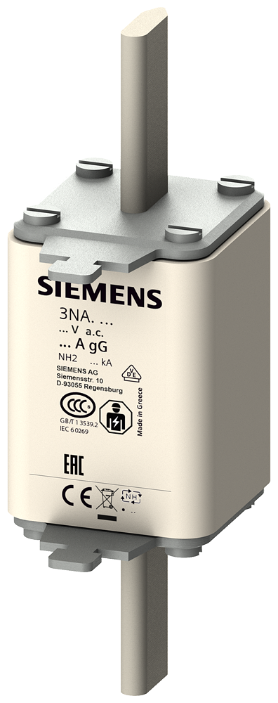 Elemento De Fusível Nh NH2 In 224 A Gg Un Ca 500 V Un Cc 440 V Indicador Frontal Pegas Condutoras De Tensão Elemento Fusível Nh Sentron 3NA3 Para A Proteção Seletiva De Condutores E De Instalações O Sistema De Fusíveis Nh Oferece Uma 3NA3242 Siemens