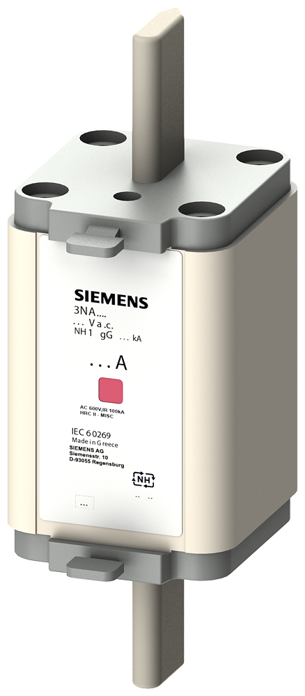 Elemento De Fusível Nh NH1 In 250 A Gg Un Ca 500 V Un Cc 440 V Indicador Combinado Pegas Isoladas Elemento Fusível Nh Sentron 3NA6 Para A Proteção Seletiva De Condutores E De Instalações O Sistema De Fusíveis Nh Oferece Uma Proteção 3NA6144 Siemens