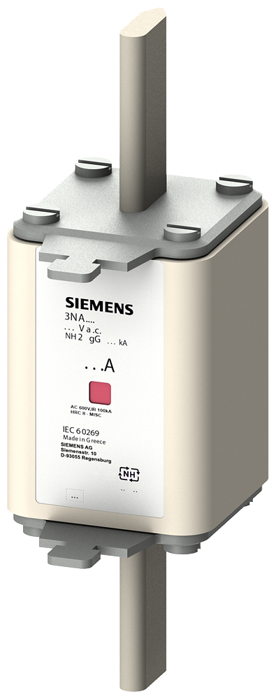 Elemento De Fusível Nh NH2 In 63 A Gg Un Ca 500 V Un Cc 440 V Indicador Combinado Pegas Condutoras De Tensão Elemento Fusível Nh Sentron 3NA7 Para A Proteção Seletiva De Condutores E De Instalações O Sistema De Fusíveis Nh Oferece Uma 3NA7222 Siemens