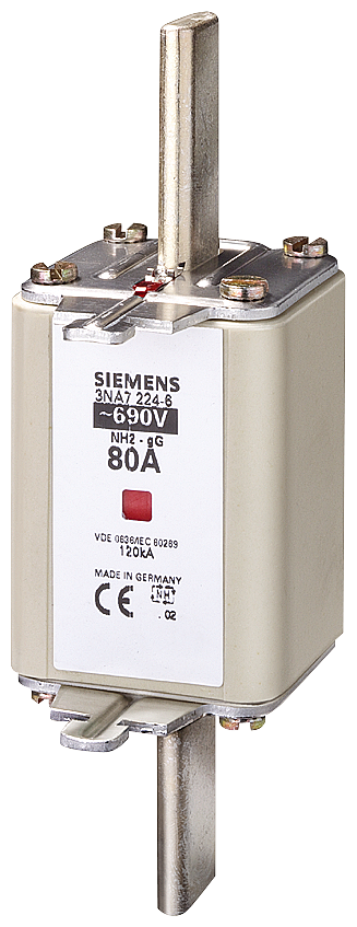 Elemento De Fusível Nh NH2 In 224 A Gg Un Ca 690 V Un Cc 440 V Indicador Combinado Pegas Condutoras De Tensão Elemento Fusível Nh Sentron 3NA7 Para A Proteção Seletiva De Condutores E De Instalações O Sistema De Fusíveis Nh Oferece 3NA7242-6 Siemens