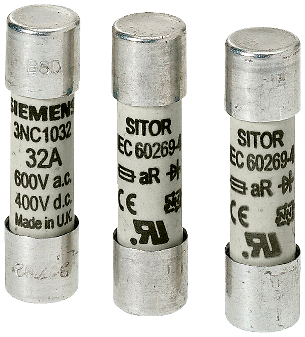 Encaixe De Fusível Cilíndrico Sitor 14x51 Mm 50 A Ar Un Ca 690 V Un Cc 700 V Cc Conforme Ul Elemento Fusível Sitor Sentron 3NC1 Para Fusíveis Para Semicondutores Sitor Sendo Um Elemento Importante Dos Componentes De Proteção Sentron 3NC1450 Siemens