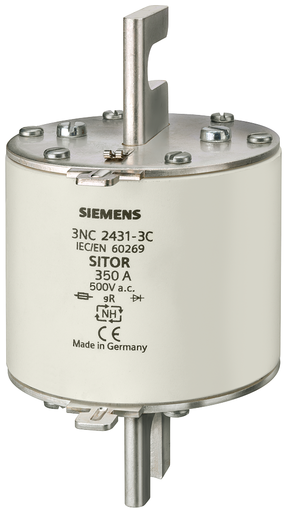 Elemento De Fusível Sitor Com Contatos De Faca Ranhurados NH3 In 500 A Gr Un Ca 690 V Un Cc 440 V Indicador Frontal Elemento Fusível Sitor Sentron 3NC8 Para Fusíveis Para Semicondutores Sitor Como Parte Integrante Importante Dos 3NC8434-3C Siemens