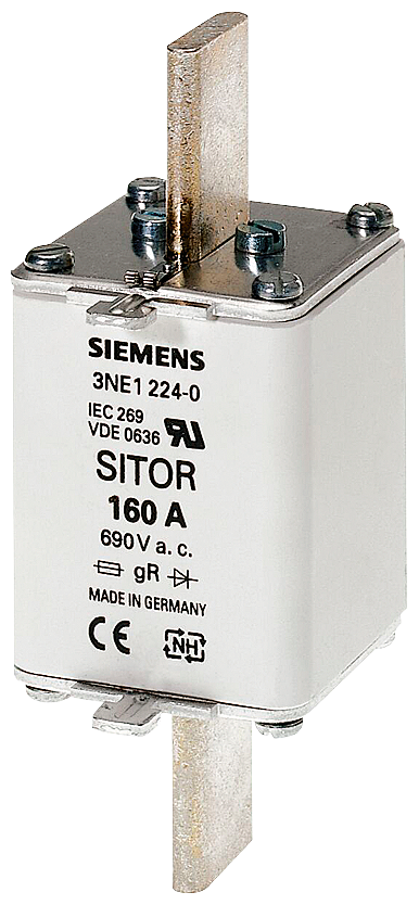 Elemento De Fusível Sitor Com Contatos De Faca NH1 In 200 A Gr Un Ca 690 V Un Cc 250 V Indicador Frontal Elemento Fusível Sitor Sentron 3NE1 Para Fusíveis Para Semicondutores Sitor Como Parte Integrante Importante Dos Componentes De 3NE1225-2 Siemens