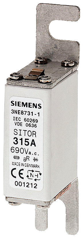 Elemento De Fusível Sitor Com Braçadeiras Para Aparafusamento NH000 In 250 A Ar Un Ca 690 V Un Cc 440 V Indicador Frontal Elemento Fusível Sitor Sentron 3NE8 Para Fusíveis Para Semicondutores Sitor Como Parte Integrante Importante 3NE8727-1 Siemens