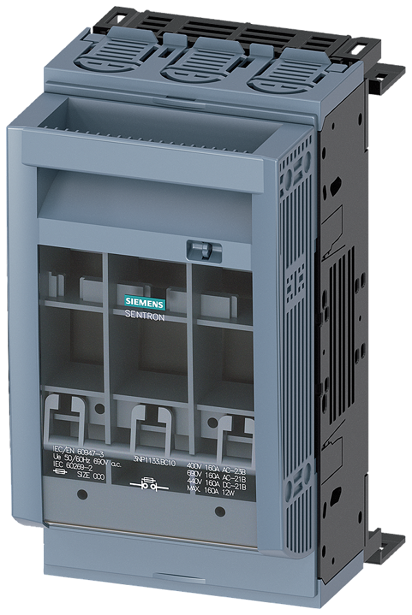 Sentron Seccionadora-Fusível Sob Carga 3NP1 De 3 Polos NH00 160 A Para Sistema De Barramentos Coletores 8US 60mm Conexão Plana Nível Da Cobertura 32/70mm Interruptor-Seccionador De Corte Em Carga Fusível Sentron 3NP1 Chave 3NP1133-1BC10 Siemens