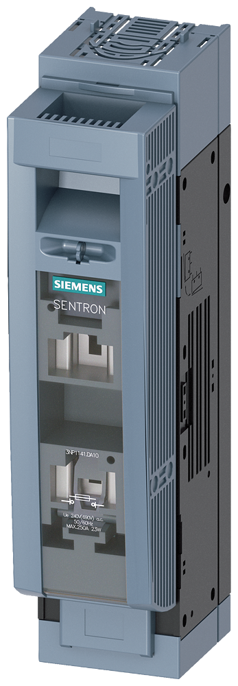 Sentron Seccionadora-Fusível Sob Carga 3NP1 De 1 Polo NH1 250 A Para Estrutura E Instalação Em Placa De Montagem Conexão Plana Nível Da Cobertura 70mm Interruptor-Seccionador De Corte Em Carga Fusível Sentron 3NP1 Chave 3NP1141-1DA10 Siemens