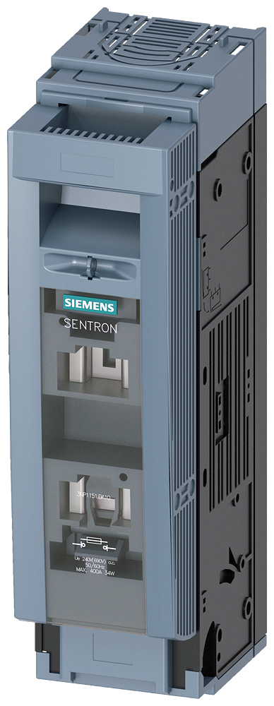Sentron Seccionadora-Fusível Sob Carga 3NP1 De 1 Polo NH2 400 A Para Estrutura E Instalação Em Placa De Montagem Conexão Plana Nível Da Cobertura 70mm Interruptor-Seccionador De Corte Em Carga Fusível Sentron 3NP1 Chave 3NP1151-1DA10 Siemens