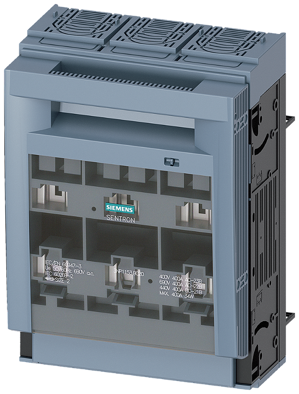 Sentron Seccionadora-Fusível Sob Carga 3NP1 De 3 Polos NH2 400 A Para Sistema De Barramentos Coletores 8US 60mm Terminal De Caixa Nível Da Cobertura 32/70mm Interruptor-Seccionador De Corte Em Carga Fusível Sentron 3NP1 Chave 3NP1153-1BC20 Siemens