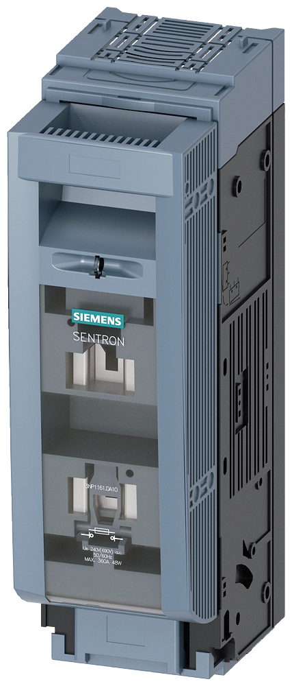 Sentron Seccionadora-Fusível Sob Carga 3NP1 De 1 Polo NH3 630 A Para Estrutura E Instalação Em Placa De Montagem Conexão Plana Nível Da Cobertura 70mm Interruptor-Seccionador De Corte Em Carga Fusível Sentron 3NP1 Chave 3NP1161-1DA10 Siemens