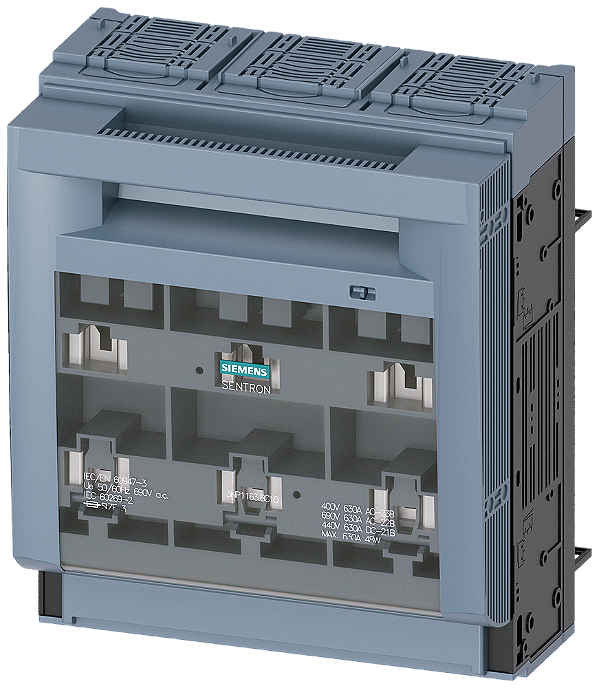 Sentron Seccionadora-Fusível Sob Carga 3NP1 De 3 Polos NH3 630 A Para Sistema De Barramentos Coletores 8US 60mm Conexão Plana Nível Da Cobertura 32/70mm Interruptor-Seccionador De Corte Em Carga Fusível Sentron 3NP1 Chave 3NP1163-1BC10 Siemens