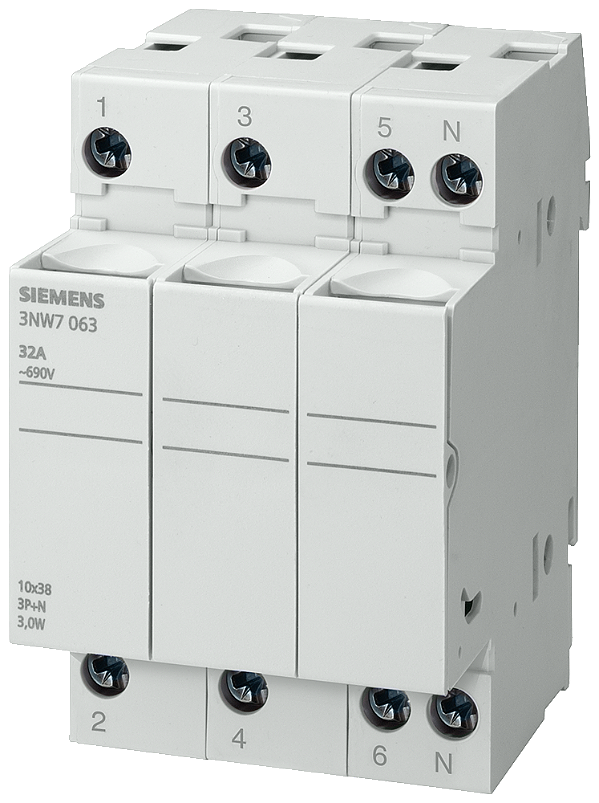 Base Fus Cilind 8X32Mm 20A 3P+N 3NW7363 SIEMENS