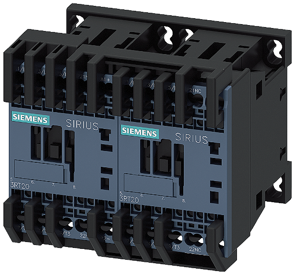 Combinação Reversora CA-3e/CA-3 16 A 7,5 Kw / 400 V De 3 Polos 24 V Cc Terminal De Mola Travamento Elétrico E Mecânico Combinação De Inversão Sirius 3RA23 Para A Comutação De Motores Incl Mudança Do Sentido De Rotação A 3RA2318-8XB30-2BB4 Siemens