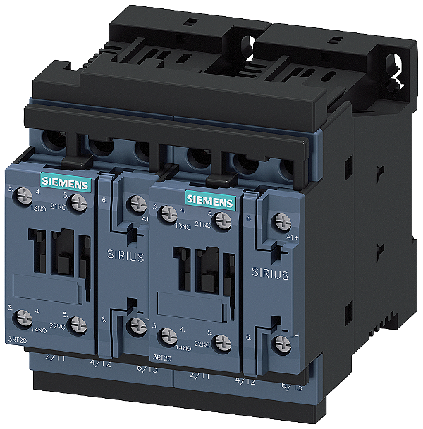 Combinação Reversora CA-3e/CA-3 25 A 11 Kw / 400 V De 3 Polos 24 V Cc Conexão Parafusada Travamento Elétrico E Mecânico Contatos Auxiliares 2 X 1 Na Combinação De Inversão Sirius 3RA23 Para A Comutação De Motores Incl 3RA2326-8XB30-1BB4 Siemens