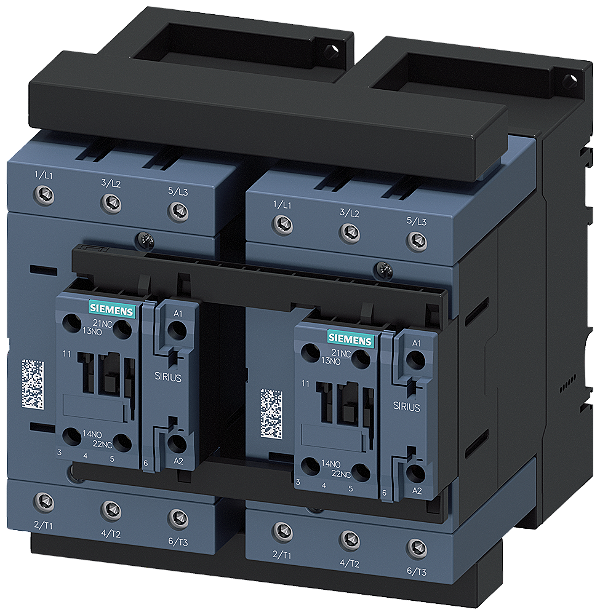 Combinação Reversora CA-3e/CA-3 95 A 45 Kw / 400 V De 3 Polos Ca/Cc 20-33 V 50/60 Hz Conexão Parafusada Travamento Elétrico E Mecânico Contatos Auxiliares 2 X 1 Na Combinação De Inversão Sirius 3RA23 Para A Comutação De 3RA2346-8XB30-1NB3 Siemens
