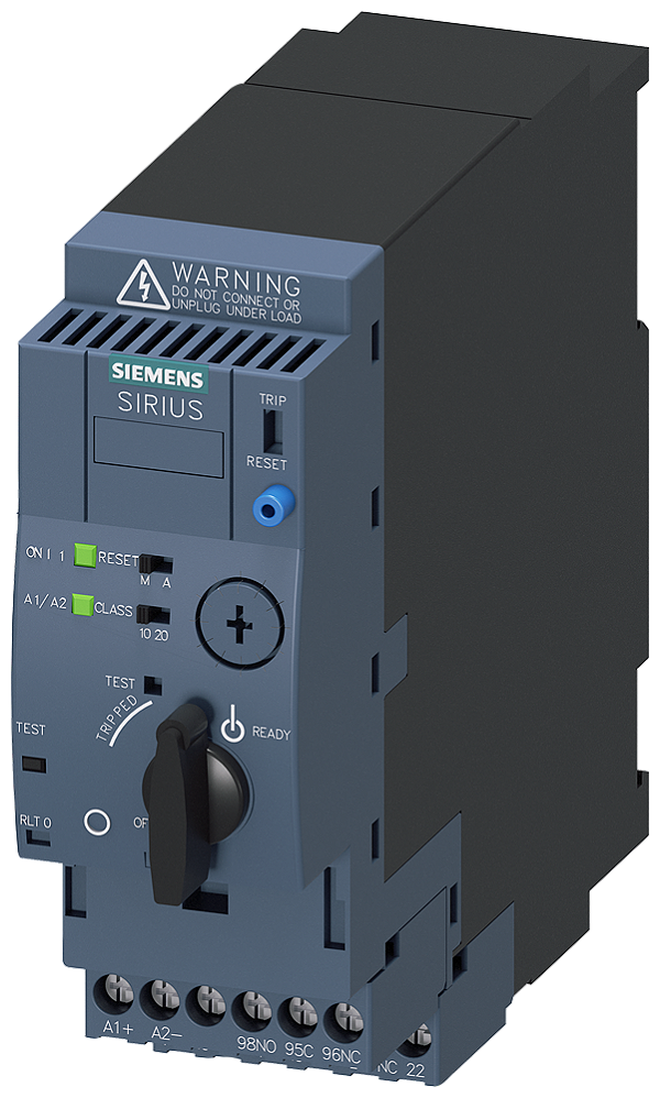 Sirius Derivação Compacta Motor De Partida Direta 690 V CA/24 V Cc 50 60 Hz 0,32 1,25 A IP20 Conexão Do Circuito De Corrente Principal Encaixável Sem Terminais Conexão Do Circuito De Corrente Auxiliar Conexão Parafusada Desvio 3RA6120-1BB33 Siemens