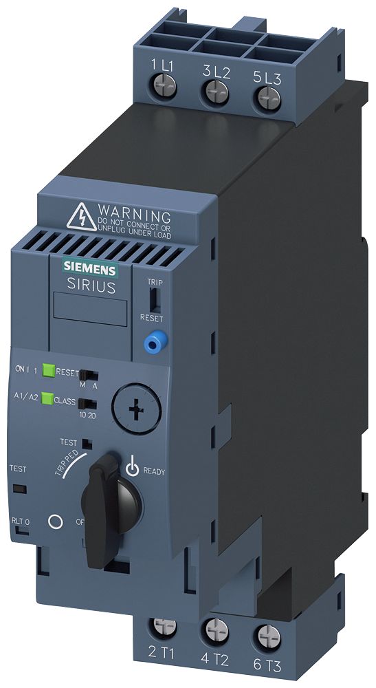 Sirius Derivação Compacta Motor De Partida Direta 690 V CA/24 V Cc 50 60 Hz 0,32 1,25 A IP20 Conexão Do Circuito De Corrente Principal Conexão Parafusada Conexão Do Circuito De Corrente Auxiliar Encaixável Sem Terminais Desvio 3RA6120-1BB34 Siemens