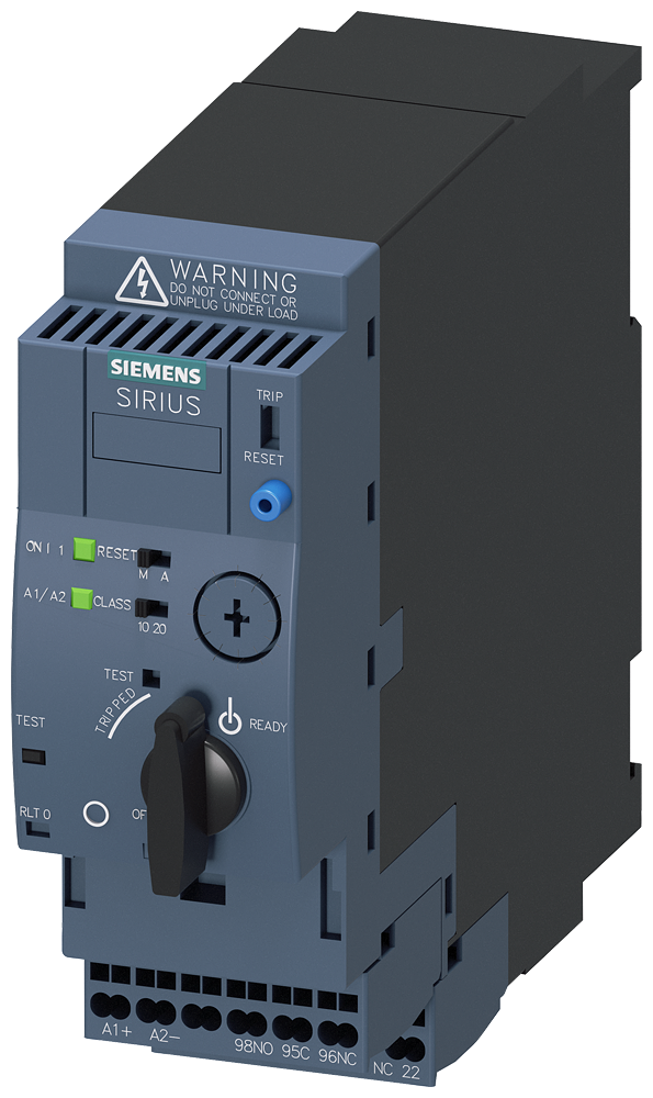 Sirius Derivação Compacta Motor De Partida Direta 690 V CA/24 V Cc 50 60 Hz 0,32 1,25 A IP20 Conexão Do Circuito De Corrente Principal Encaixável Sem Terminais Conexão Do Circuito De Corrente Auxiliar Conexão De Mola Desvio 3RA6120-2BB33 Siemens