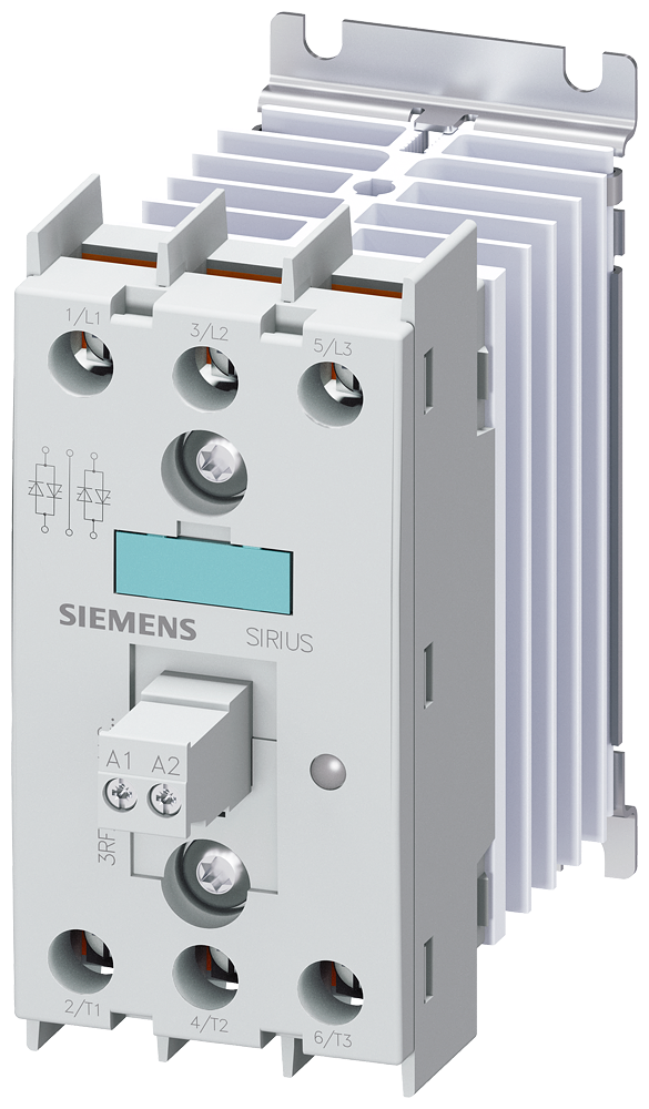 Contator Semicondutor De 3 Fases Ca 51 / 10 A / 40 C 48-600 V / 230 V Ca 2 Fases Controladas Conexão Parafusada Tensão De Corte 1200 V Protecção Semi-Condutor Sirius 3RF24 Para A Comutação De Cargas Óhmicas/Indutivas Por Exemplo 3RF2410-1AB55 Siemens