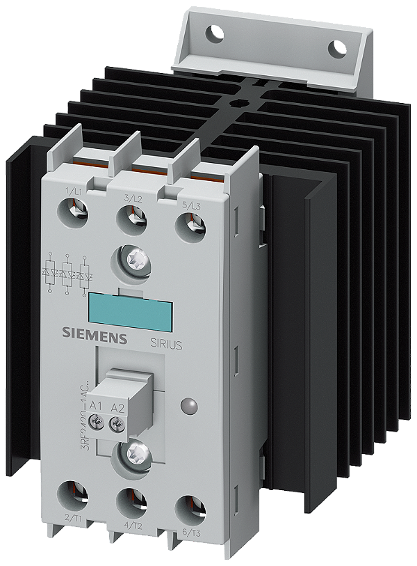 Contator Semicondutor De 3 Fases Ca 51 / 20 A / 40 C 48-600 V / 110 V Ca 3 Fases Controladas Conexão Parafusada Tensão De Corte 1200 V Protecção Semi-Condutor Sirius 3RF24 Para A Comutação De Cargas Óhmicas/Indutivas Por Exemplo 3RF2420-1AC35 Siemens