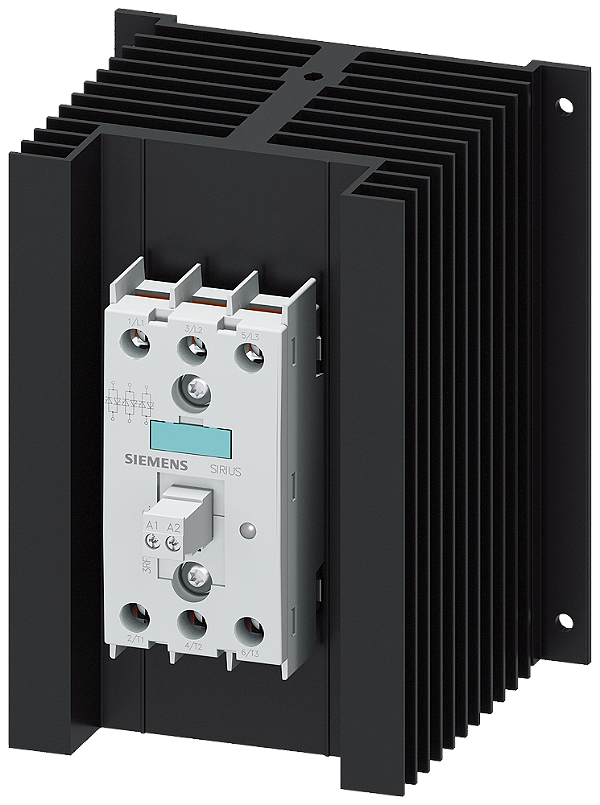 Contator Semicondutor De 3 Fases Ca 51 / 50 A / 40 C 48-600 V / 110 V Ca 3 Fases Controladas Conexão Parafusada Tensão De Corte 1200 V Protecção Semi-Condutor Sirius 3RF24 Para A Comutação De Cargas Óhmicas/Indutivas Por Exemplo 3RF2450-1AC35 Siemens
