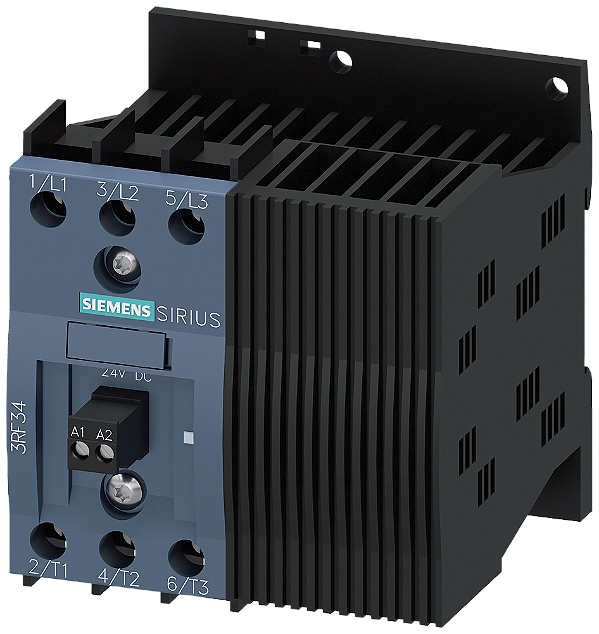Contator Semicondutor De 3 Fases Ca 53 / 9,2 A / 40 C 48-480 V / 110-230 V Ca 2 Fases Controladas Com Ligação Instantânea Conexão Parafusada Protecção Semi-Condutor Sirius 3RF34 Para A Comutação De Motores Para A Ligação E 3RF3410-1BB24 Siemens