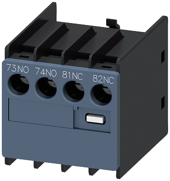 Interruptor Auxiliar No Lado Frontal 1 Na + 1 Nf 73/74 81/82 Caminho De Corrente 1 Na 1 Nf Entrada De Cabo Por Cima Conexão Parafusada Para Contatores E Contatores Auxiliares Interruptor Auxiliar Sirius 3RH29 Para A Ampliação De 3RH2911-1LA11 Siemens