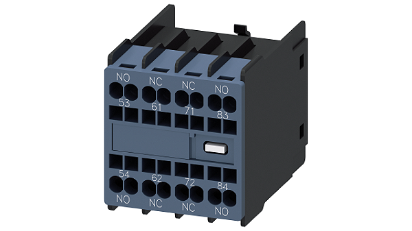Interruptor Auxiliar No Lado Frontal 2 Na + 2 Nf 53/54 61/62 71/72 83/84 Caminho De Corrente 1 Na 1 Nf 1 Nf 1 Na Terminal De Mola Para Contatores E Contatores Auxiliares Interruptor Auxiliar Sirius 3RH29 Para A Ampliação De 3RH2911-2XA22-0MA0 Siemens