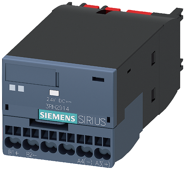 Elemento De Acoplamento Cc 24 V Terminal De Mola Para Montagem No Lado Frontal Nos Contatores 3RT20 E Contatores Auxiliares Simples Eficiente E Sempre Atual - O Sistema De Componentes Modulares Sirius 3RH2914-2GP11 Siemens