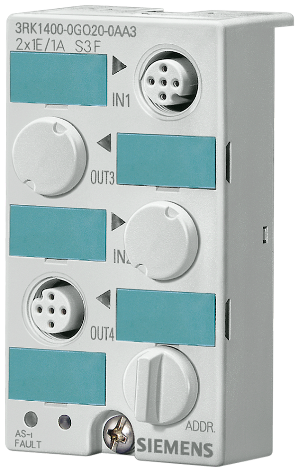 Mód.Dig.Asi,K45,2X1E/2X1S,200Ma,Pnp,Std 3RK1400-0GQ20-0AA3 SIEMENS