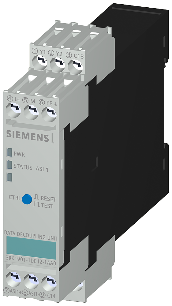 Desacoplador De Dados As-I 1 X 4 A Terminais De Parafuso As-I Simples Unidade De Desacoplamento De Dados IP20 Slimline S22,5 Terminais De Parafuso Largura Da Estrutura Do Módulo 22,5 Mm In 24 V Cc / 30 V Out 1 X As-I 4 A 3RK1901-1DE12-1AA0 Siemens
