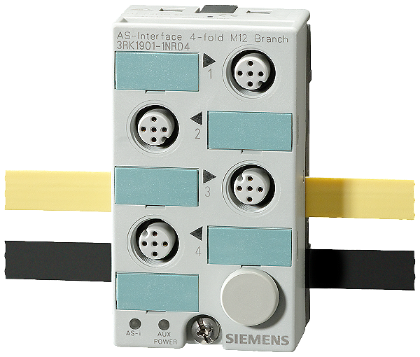 As-Interface 4 X Derivação M12 U_Asi E Uaux 4 X Bucha M12 IP67 Entrega Incl Placa De Montagem As-Interface - O Padrão De Bus De Campo Inteligente 3RK1901-1NR04 Siemens