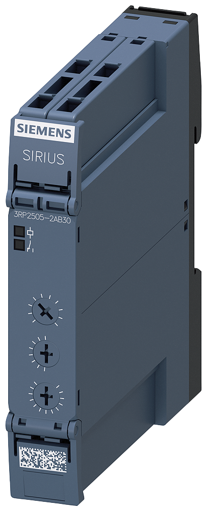 Relé Temporizador Multifuncional 1 Contato Inversor 13 Funções 7 Faixas Temporais 0,05 S 100 H CA/24 V Cc A Ca 50/60 Hz Com Led Conexão De Mola Push-In Relé A Prazo Sirius 3RP25 13 Funções Para Todos Os Processos De Comutação 3RP2505-2AB30 Siemens