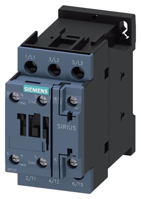Contator De Potência CA-3e/CA-3 25 A 11 Kw / 400 V De 3 Polos Ca 220 V 50/60 Hz Contatos Auxiliares 1 Na + 1 Nf Conexão Parafusada Tamanho Da Estrutura S0 Contator De Potência Sirius Para A Comutação De Motores Os Contactores 3RT2026-1AN20 Siemens