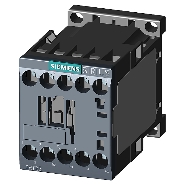Contator De Potência CA-3 16 A 7,5 Kw / 400 V De 4 Polos Ca 220 V 50 Hz / 240 V 60 Hz Contatos Principais 2 Na + 2 Nf Conexão Parafusada Tamanho Da Estrutura S00 Contator Sirius 3RT25 Para A Comutação De Polaridade Em Motores De 3RT2518-1AP60 Siemens
