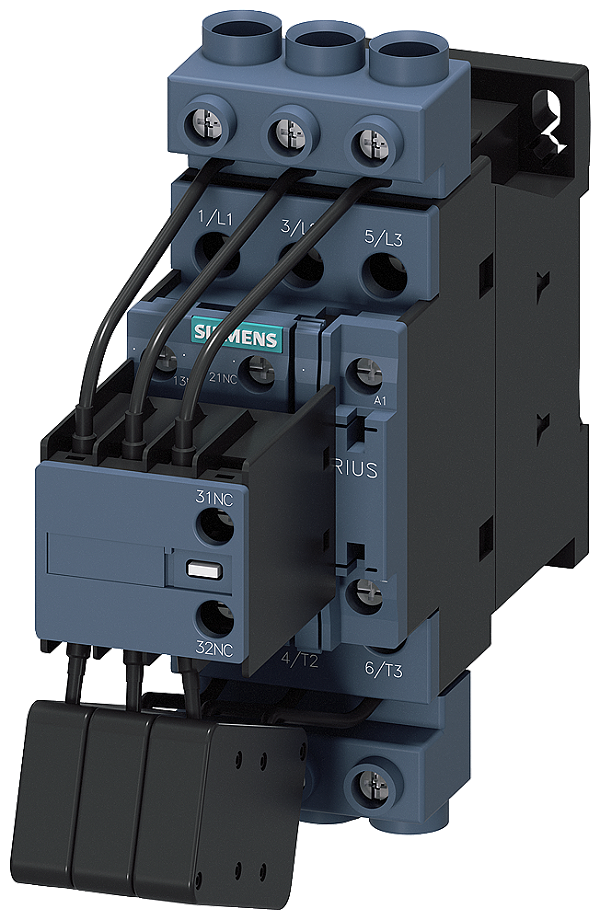 Contator Para Capacitores CA-6b 33 Kvar / 400 V De 3 Polos 230 V Ca 50/60 Hz Contatos Auxiliares 1 Na + 2 Nf Conexão Parafusada Tamanho Da Estrutura S0 Contactores De Condensador Sirius 3RT26 Para A Comutação De Cargas 3RT2628-1AL25 Siemens