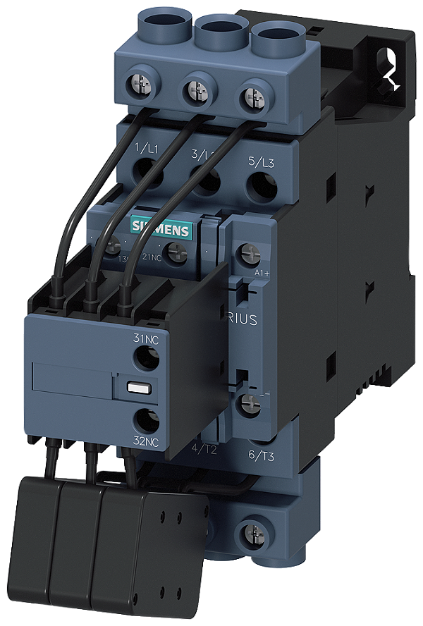 Contator Para Capacitores CA-6b 33 Kvar / 400 V De 3 Polos 24 V Cc Contatos Auxiliares 1 Na + 2 Nf Conexão Parafusada Tamanho Da Estrutura S0 Contactores De Condensador Sirius 3RT26 Para A Comutação De Cargas Capacitivas Por 3RT2628-1BB45 Siemens