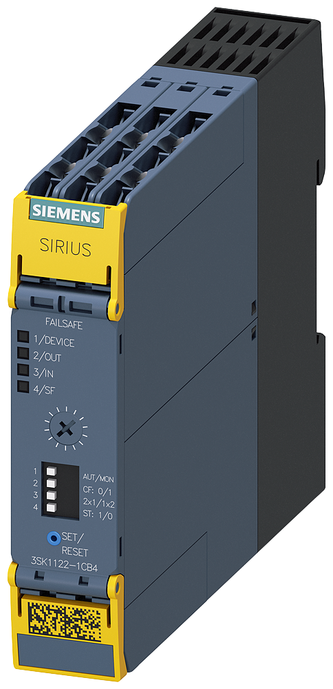 Dispositivo De Comutação De Segurança Sirius Equipamento De Base Da Série Advanced Com Atraso Temporal 0,05-3 S Circuito De Habilitação Eletrônica 2 Na Sem Atraso 2 Na Com Atraso Us 24 V Cc Conexão Parafusada Aparelho De Conexão 3SK1122-1CB41 Siemens