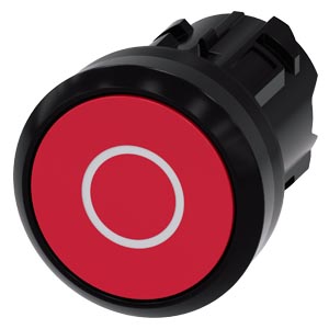 Botão 22 Mm Redondo Plástico Vermelho Inscrição O Botão De Pressão Plano Tecla Com Retorno Botão De Pressão Sirius Act Para A Comutação E O Comando De Consumidores Elétricos Sob O Nome De Marca Sirius Act A Siemens 3SU1000-0AB20-0AD0 Siemens