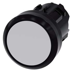 Botão 22 Mm Redondo Plástico Cinza Botão De Pressão Plano Tecla Com Retorno Botão De Pressão Sirius Act Para A Comutação E O Comando De Consumidores Elétricos Sob O Nome De Marca Sirius Act A Siemens Disponibiliza Um 3SU1000-0AB80-0AA0 Siemens