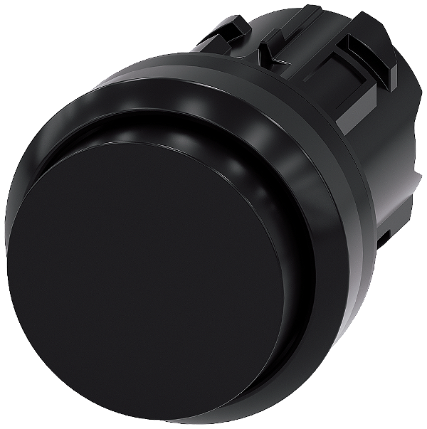 Botão 22 Mm Redondo Plástico Preto Botão De Pressão Alto Tecla Com Retorno Botão De Pressão Sirius Act Para A Comutação E O Comando De Consumidores Elétricos Sob O Nome De Marca Sirius Act A Siemens Disponibiliza Um 3SU1000-0BB10-0AA0 Siemens