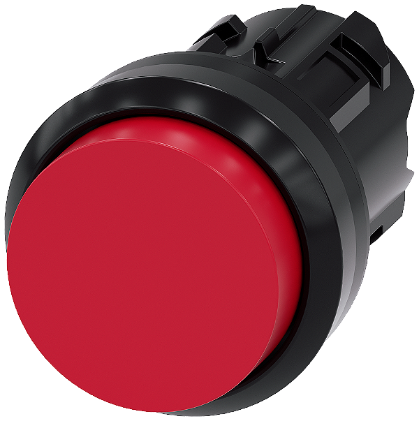 Botão 22 Mm Redondo Plástico Vermelho Botão De Pressão Alto Tecla Com Retorno Botão De Pressão Sirius Act Para A Comutação E O Comando De Consumidores Elétricos Sob O Nome De Marca Sirius Act A Siemens Disponibiliza Um 3SU1000-0BB20-0AA0 Siemens
