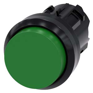 Botão 22 Mm Redondo Plástico Verde Botão De Pressão Alto Tecla Com Retorno Botão De Pressão Sirius Act Para A Comutação E O Comando De Consumidores Elétricos Sob O Nome De Marca Sirius Act A Siemens Disponibiliza Um 3SU1000-0BB40-0AA0 Siemens