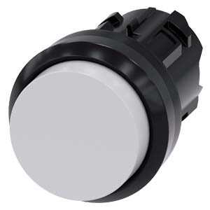 Botão 22 Mm Redondo Plástico Branco Botão De Pressão Alto Tecla Com Retorno Botão De Pressão Sirius Act Para A Comutação E O Comando De Consumidores Elétricos Sob O Nome De Marca Sirius Act A Siemens Disponibiliza Um 3SU1000-0BB60-0AA0 Siemens