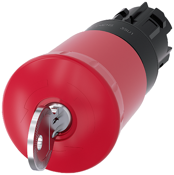 Botão De Parada De Emergência Em Forma De Cogumelo 22 Mm Redondo Plástico Vermelho 40 Mm Com Trava Siemens B Nº Chave S1 Encaixe Obrigatório De Acordo Com En Iso 13850 Abertura De Fechadura Botão De Pressão Tipo Cogumelo 3SU1000-1HK20-0AA0 Siemens